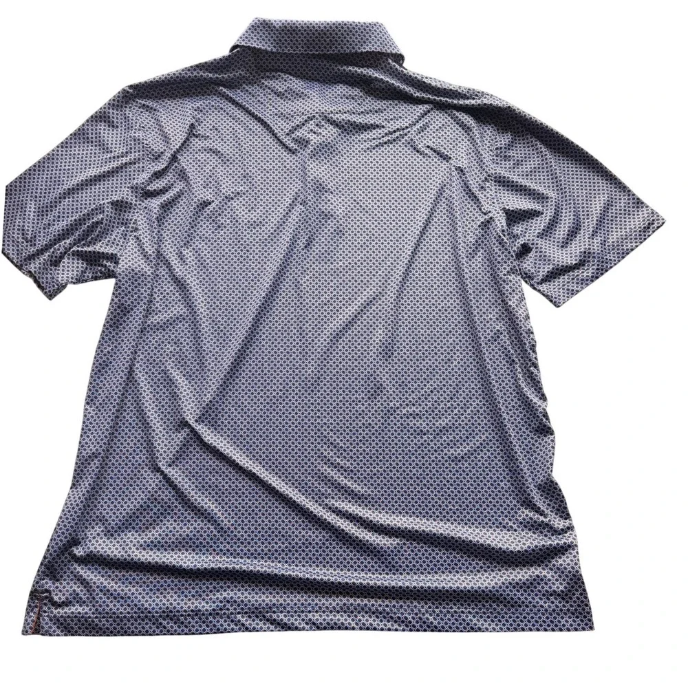 Maelreg Geometric Print Polo‎ XL Blue Performance Golf Shirt Dadcore GolfCore